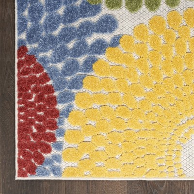 Aloha Collection Vibrant Geometric Multicolor Synthetic Area Rug 5'3" x 7'5"