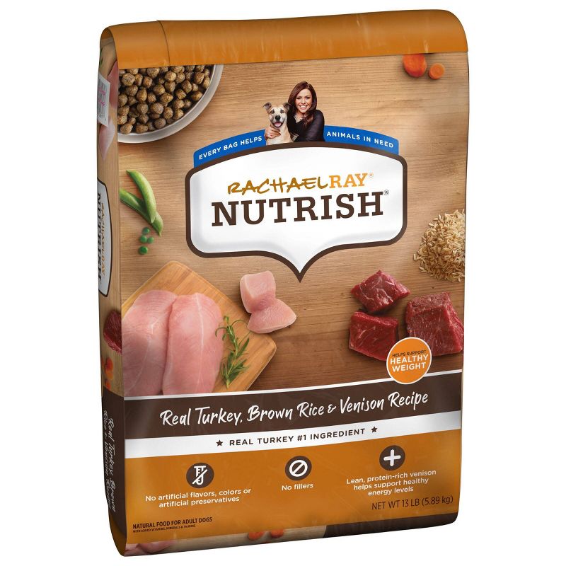 Rachael Ray Nutrish Turkey, Brown Rice &#38; Venison Recipe Adult Super Premium Dry Dog Food - 13lbs, 5 of 8