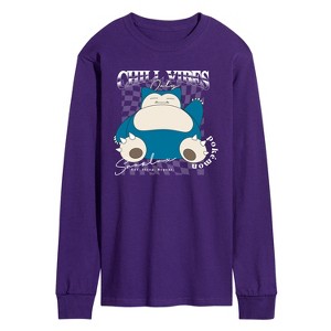 Men's - Pokémon - Snorlax Chill Vibes Long Sleeve Graphic T-Shirt - 1 of 2