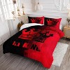 Red and Black Crown Comforter Set Queen King Size – 3Pcs Gradient Quilt Bedding with Crown Print, Mr & Mrs Couple Bed Set with 2 Pillowcases - 3 of 4