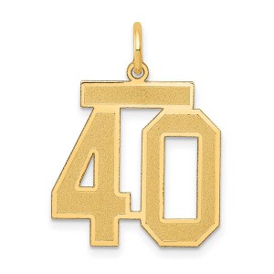 Black Bow Jewelry 14k Yellow Gold, Jersey Collection, Medium Number 40 Pendant - 1 of 4