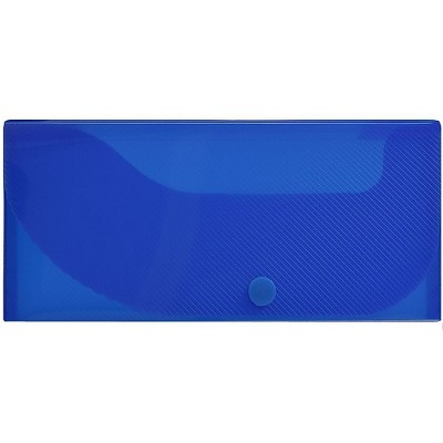 JAM Paper Plastic Pencil Case Snap Button Pencil Case Box Blue 166532738