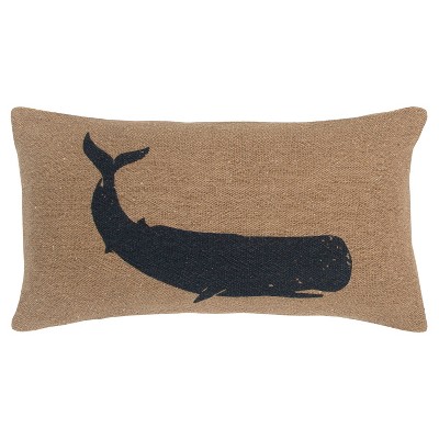 Whale Poly Filled Pillow Brown/Black - Rizzy Home