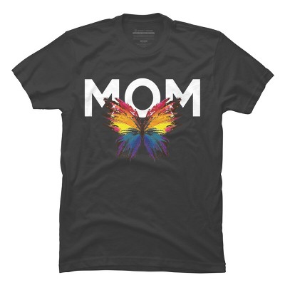 Men's Design By Humans Mother's Day Rainbow Butterfly Mom By MeowShop T-Shirt