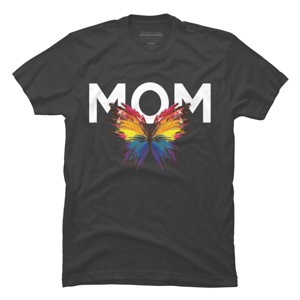 Men's Design By Humans Mother's Day Rainbow Butterfly Mom By MeowShop T-Shirt - 1 of 2