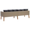 vidaXL 3-Seater Patio Sofa with Cushions Poly Rattan Beige - 4 of 4