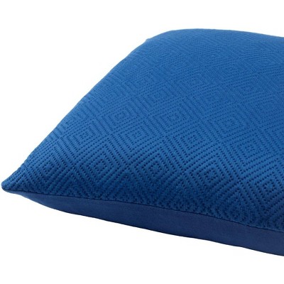 Bright Blue Hand Woven Polyester Euro Pillow Cover