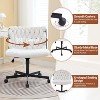 Criss Cross Chair with Wheels, Wide Seat Armless Desk Chair, Cross Legged Swivel Comfy Chair - 4 of 4