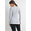 Hello Miz Women's Ribbed Layer Contrast Long Sleeve Maternity Top - 3 of 4