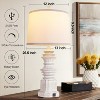 ROTTOGOON 26.5" Table Lamps Farmhouse Rustic USB C+A Ports AC Outlet 3 Way Touch Control Resin White 2-Pack - 2 of 4