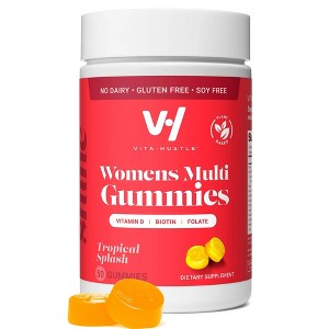 VitaHustle Women's Multivitamin Gummies by Kevin Hart, Immune & Beauty Support, Vegan, 50 Count, Tropical Splash - 1 of 4