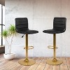 Flash Furniture Modern Vinyl Adjustable Height Barstool with Horizontal Stitch Back, Set of 2 - 2 of 4