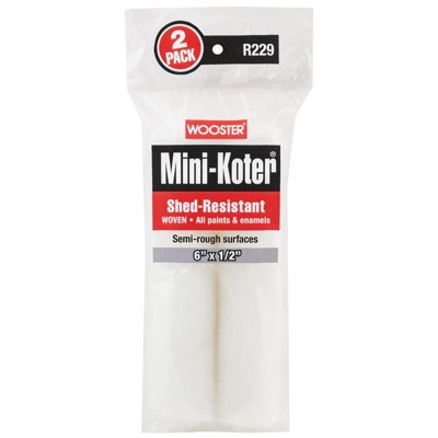 Wooster Mini-Koter Fabric 6 in. W X 1/2 in. Mini Paint Roller Cover 2 pk