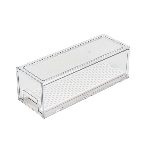 SharpChef Stackable Kitchen Pantry Storage Drawers, Removable Drainage Tray for Fruit & Vegetables, Handles, Kitchen Pantry, Refrigerator, Bathroom