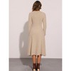 INSPIRE CHIC Women's Casual Square Neck A-Line with Pockets Knitted Sweater Dress - 3 of 4