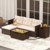 Tangkula 4 PCS Outdoor Furniture Set w/ 32" Fire Pit Table & Propane Tank Cover - 2 of 4