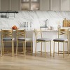 Bar Stools Set of 2/4, Gold Bar Stools Set of 2/4 with X-Shaped Backrest and Metal Footrest, Metal Bar Stools Set of 2/4 - 4 of 4