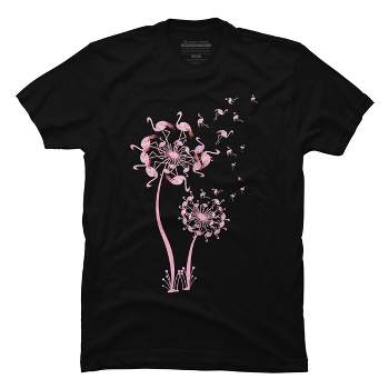 Men's Design By Humans Cute Flamingo Dandelion Flower By JeilJersey T-Shirt