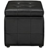 Volt Storage Upholstered Vinyl Ottoman Black - Modway: Faux Leather, Footrest, No Assembly Required - 3 of 4