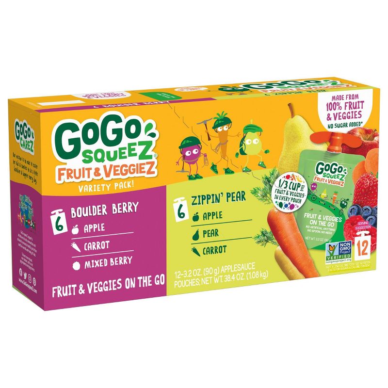GoGo SqueeZ Variety Fruit and Veggies Applesauce On-The-Go Pouch - 38.4oz, 3 of 10