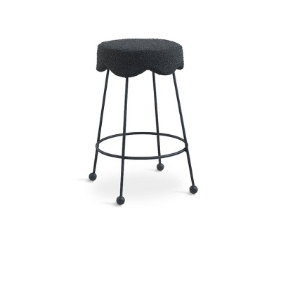 Meridian Furniture,Fleur Black Fabric Counter Stool