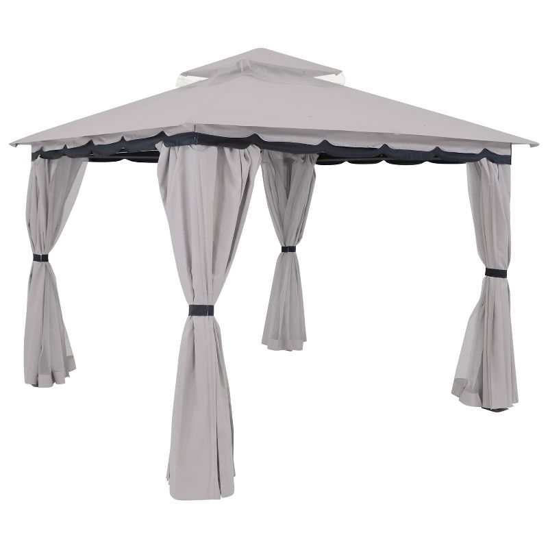 Sunnydaze Soft Top Rectangle Patio Gazebo with Screens and Privacy Walls for Backyard, Garden or Deck, 1 of 16