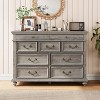 9 Drawer Dresser for Bedroom, 47" Wide Rustic Chest with Vintage Metal Handles, Wood Organizer for Closet or Living Room - 3 of 4
