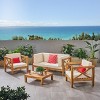 Christopher Knight Home Brava Outdoor Acacia Wood 4 Seater Chat Set with Cushions - 2 of 4