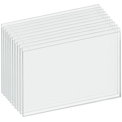 Clear Acrylic Horizontal Wall Sign Holder 17" x 11" - 10 Pack