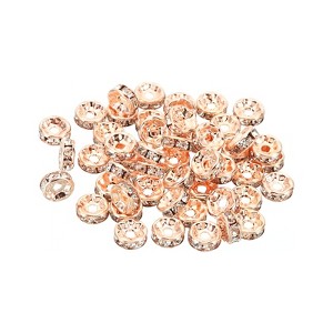 Unique Bargains Rhinestone Small Round Bulk Glass Spacer Beads for Jewelry Making 100 Pcs - 1 of 4