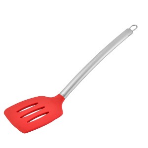 Unique Bargains Stainless Steel Handle Silicone Non-stick Heat Resistant Slotted Pancake Turner Spatula - 1 of 3