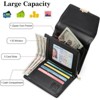 FATMOON Small Wallet for Women Leather RFID Blocking Card Holder Easy-to-Use Bifold with Zipper Coin Pocket & ID Window - 2 of 4