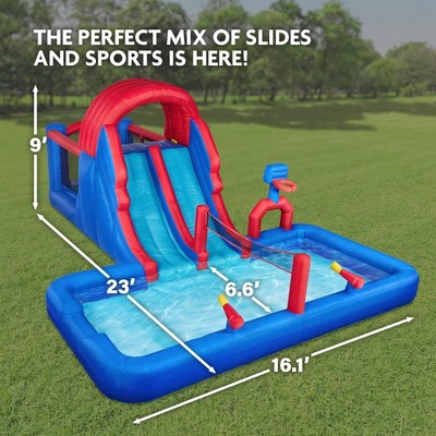 Ultra All-Play Inflatable Water Slide Park with Bounce House