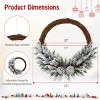 Syemin Wreaths Snow Flocked Artificial Christmas Wreath Artificial Xmas Wreath for Front Door Gate Wall Xmas Party Decoration, Green, 5"*24"*24" - 4 of 4