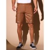 INSPIRE CHIC Men's Retro Cargo Pockets Party Biker Faux Leather Shorts - 2 of 4