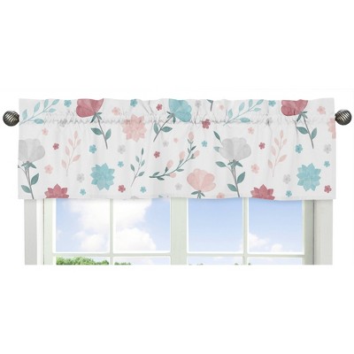 Pop Floral Window Valance Pink/Blue - Sweet Jojo Designs