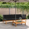 vidaXL Pallet Sofa Set Acacia wood color with black cushions - 2 of 4