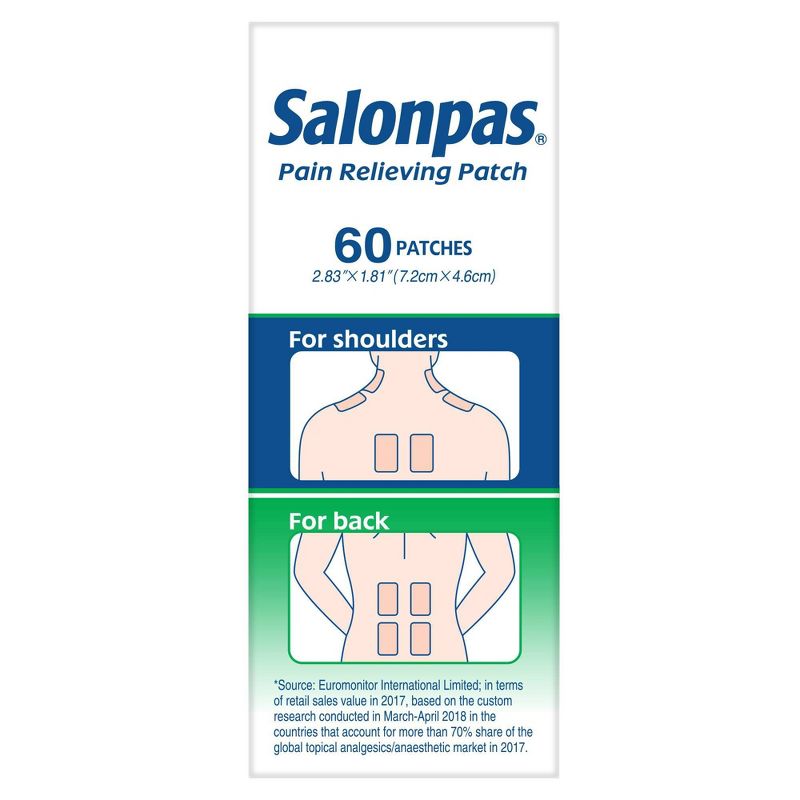 Salonpas Pain Relieving Patch - 8 Hour Pain Relief - 60ct, 4 of 7