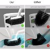 HAMITOR Toilet Bowl Brush Holder Set: Bathroom Deep Cleaning Toilet Cleaner Scrubber Under Rim with Curved Bristle for Dead Corner Clean - 3 of 4