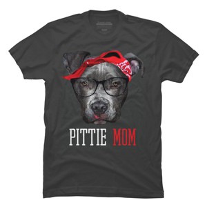 Men's Design By Humans Mother's Day Pittie Mom Pitbull Dog Lovers By dandingroz T-Shirt - 1 of 2