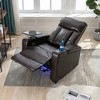 Power Recliner with Storage Arms, Cup Holders, 360° Swivel Tray Table, Cell Phone Stand, USB Charging Port, Ambient Lighting for Home Theater - 4 of 4