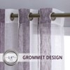 Sheer Curtains for Living Room Bedroom, Bathroom Curtain Window Grommet Voile Drapes, Stripe Farmhouse Curtains Faux Linen 2 Panels - 4 of 4