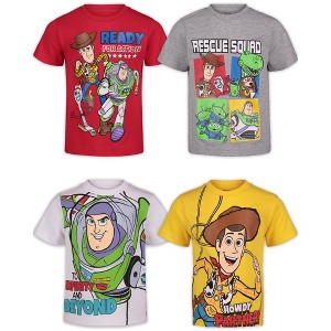 Disney Pixar Toy Story Buzz Lightyear Woody Forky Rex 4 Pack T-Shirts Infant to Big Kid - 1 of 4