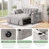 CAVINAS 58" Multi-functional Sofa Bed with Cup Holder and USB Port, Convertible Sofa, Velvet Loveseat Sofa for Living Room - 4 of 4