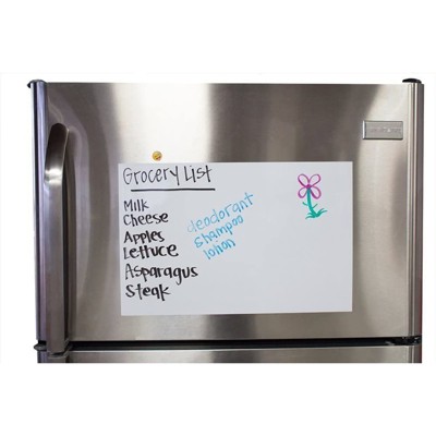 Juvale White Magnetic Whiteboard Sheet Dry Erase Board for Refrigerator Fridge, 17 x 11 in
