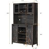 Kitchen Pantry Cabinet with Sliding Barn Door, 70" Farmhouse Coffee Bar Cabinet for Kitchen, Dining Room - 2 of 4
