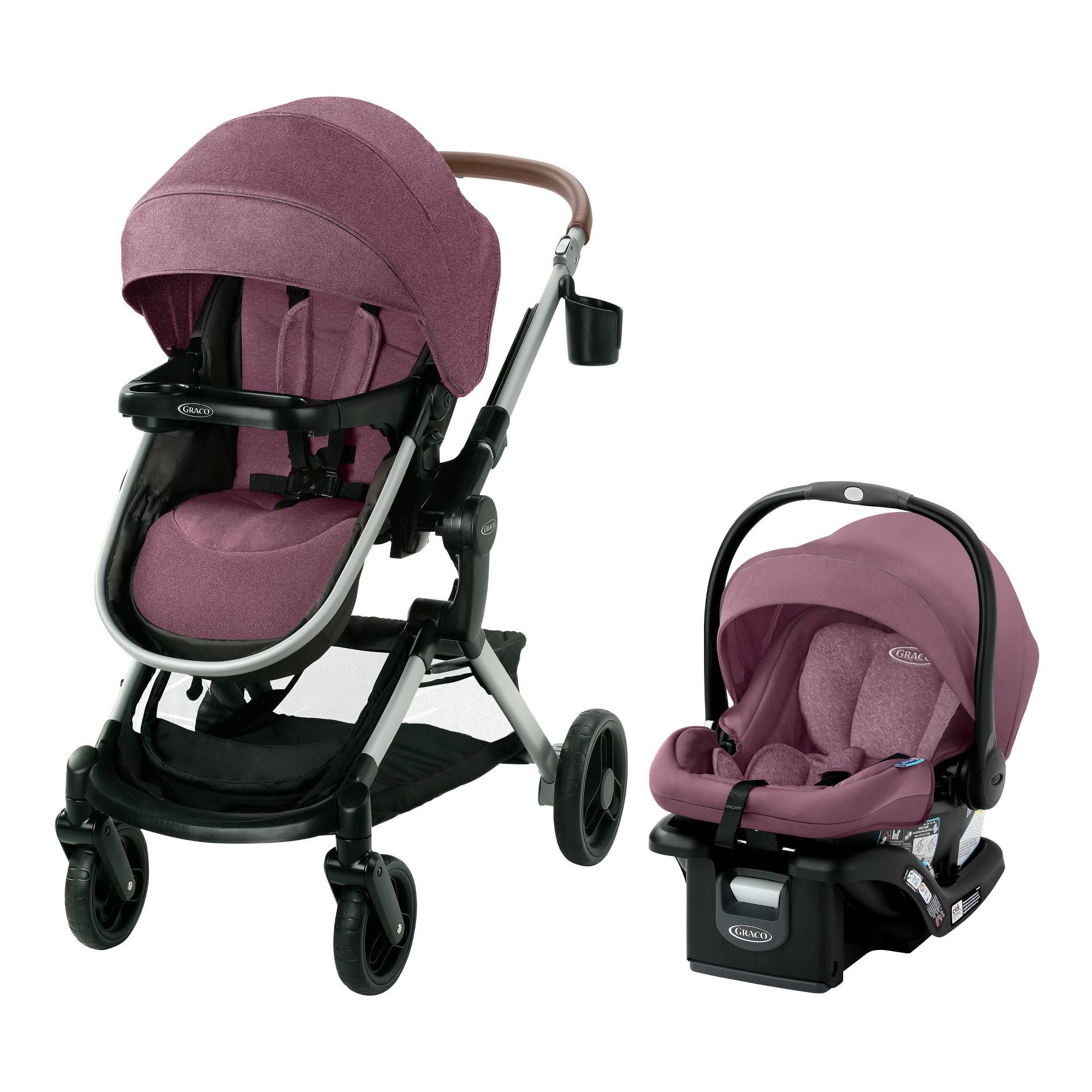 Graco Modes Nest Travel System - Norah: Bassinet Reclining Seat, One-Hand Fold, Forward or Rear Facing, Aluminum Frame