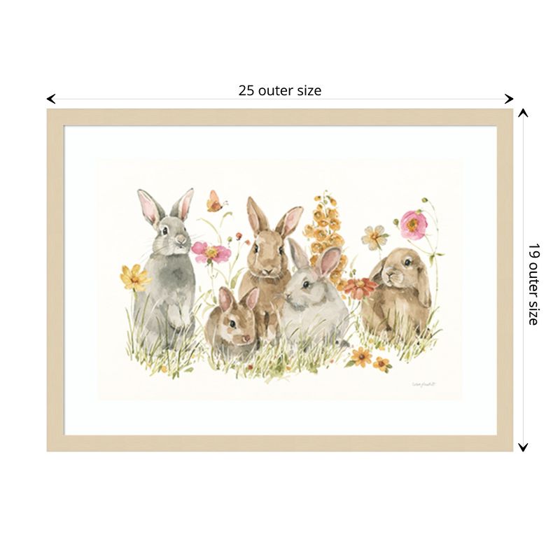 Amanti Art Bunny Hop on Spring I by Lisa Audit Wood Framed Wall Art Print 25 in. x 19 in., 4 of 7