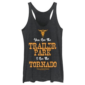 Women's Yellowstone You Are The Trailer Park, I'm A Tornado Racerback Tank Top - 1 of 4