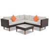 4 Pieces L-Shaped Wicker Patio Sofa Set,PE Rattan Garden Furniture Sets,Outdoor Sectional Sofa Couch with Cushions and Coffee Table-Coolbibila - 3 of 4
